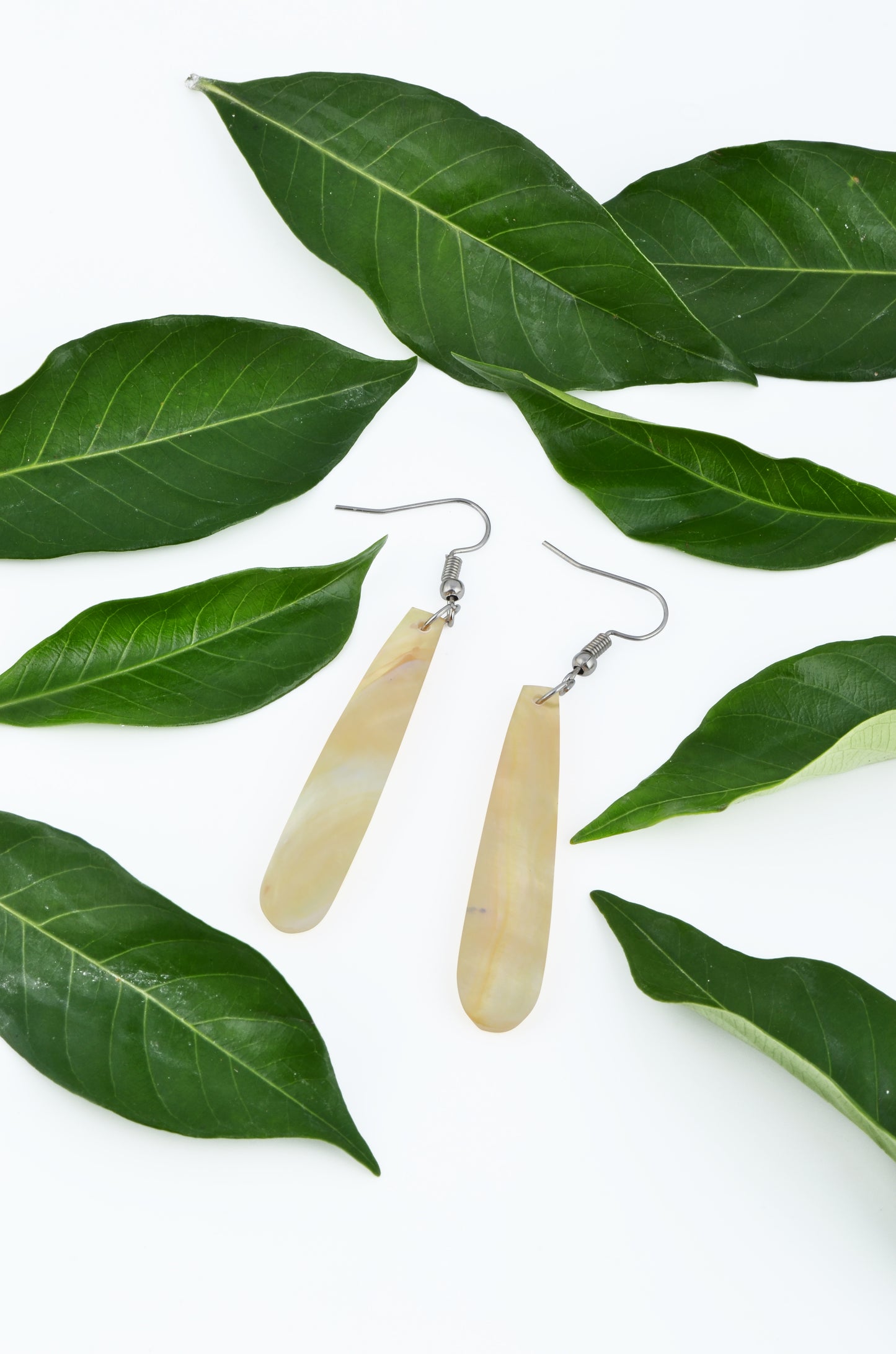 Long Drop Mother of Pearl Earrings