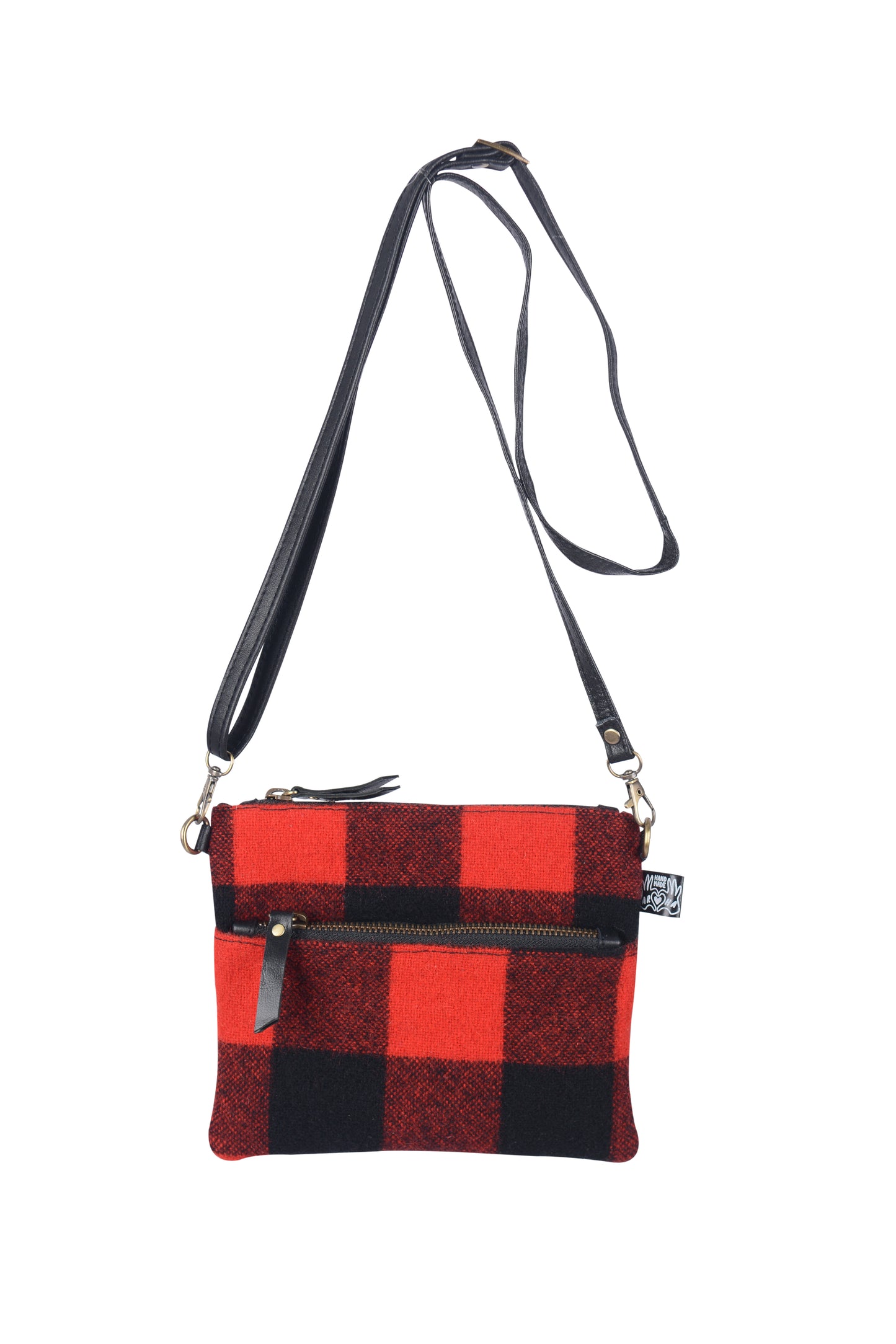 Double Swandri Cross Body Black Leather Bag