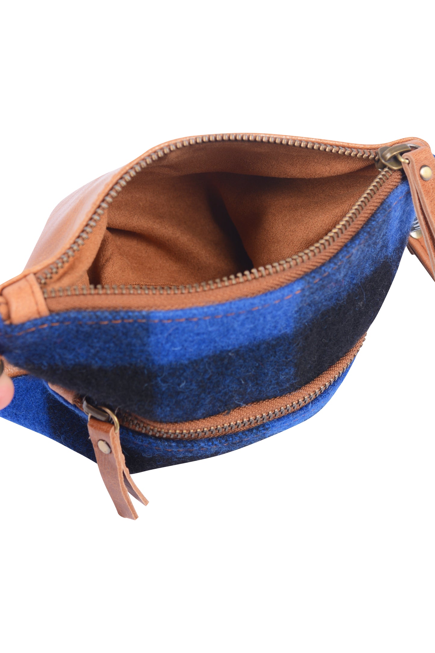 Double Swandri Cross Body Black Leather Bag