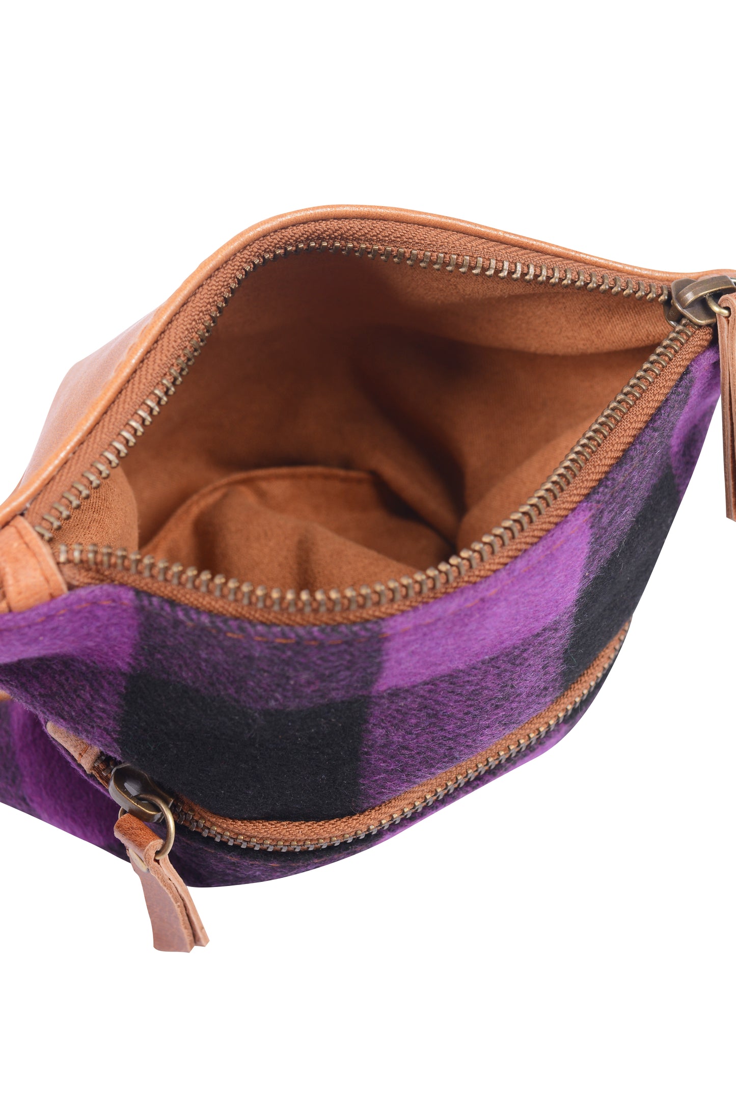 Double Swandri Cross Body Black Leather Bag