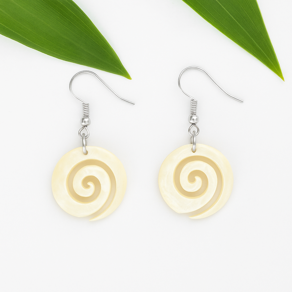 Small Shell Koru Earrings
