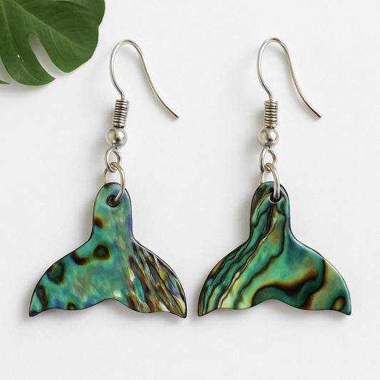 Whale Tail Paua Earrings