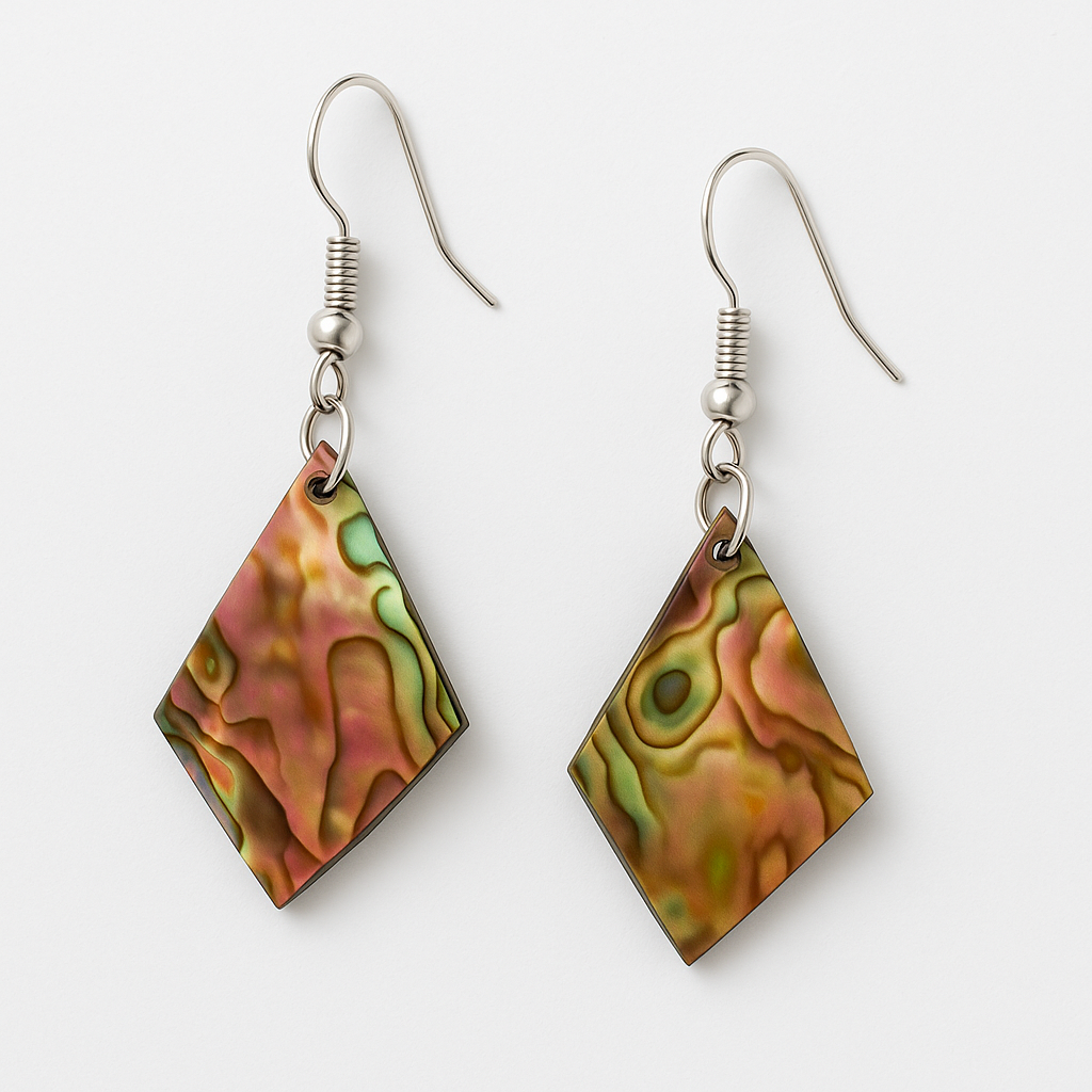 Diamond Shape Paua Earrings