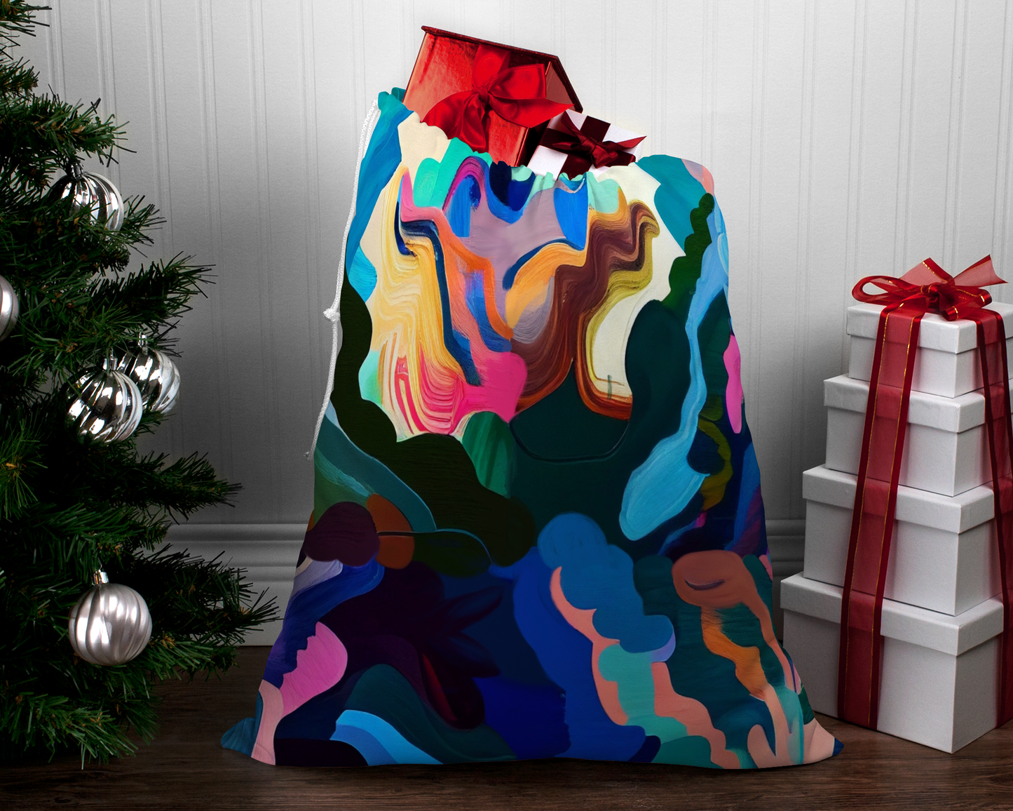 Santa Sack Abstract Paint