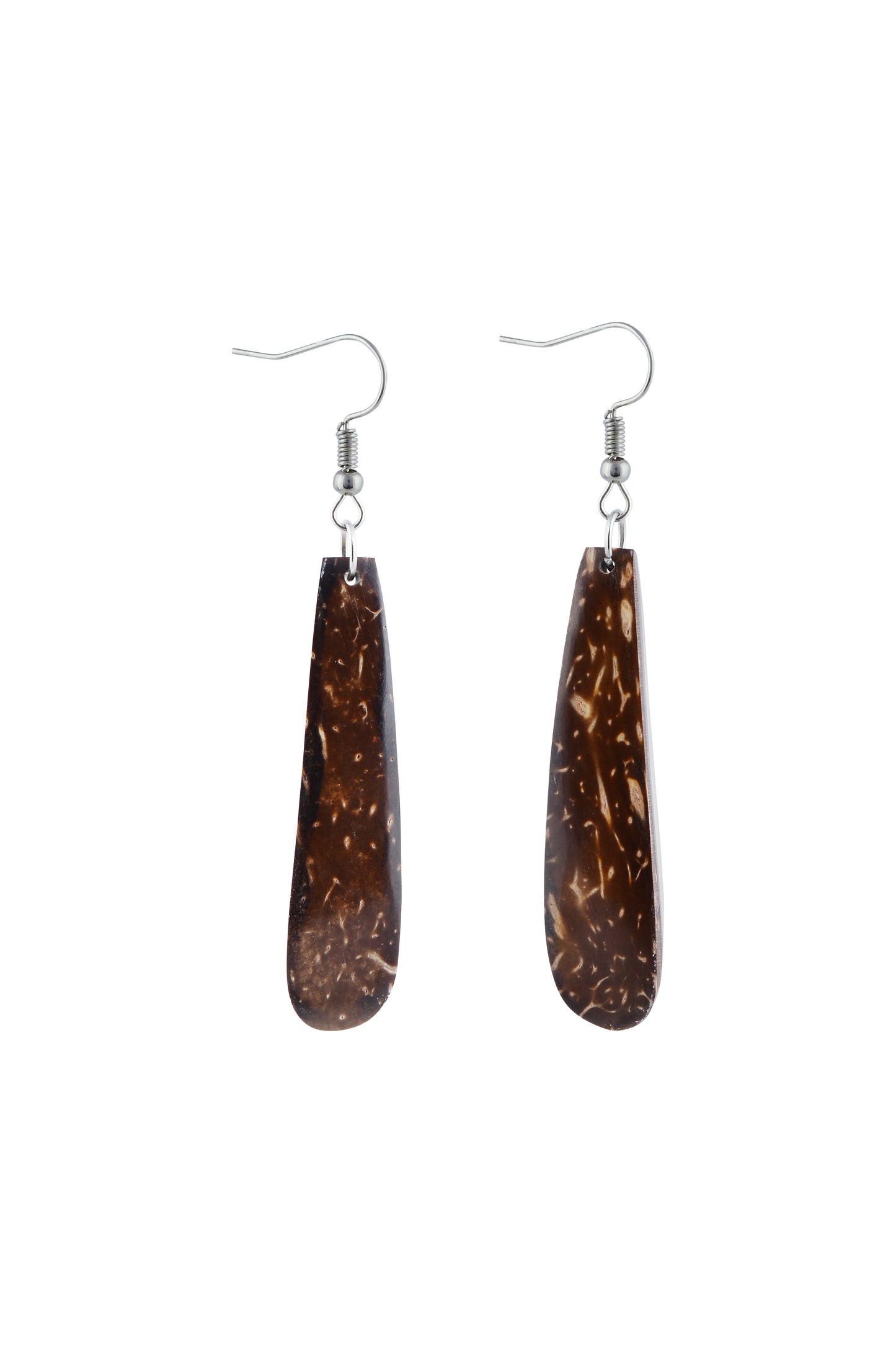 Long Drop Coconut Shell Earrings