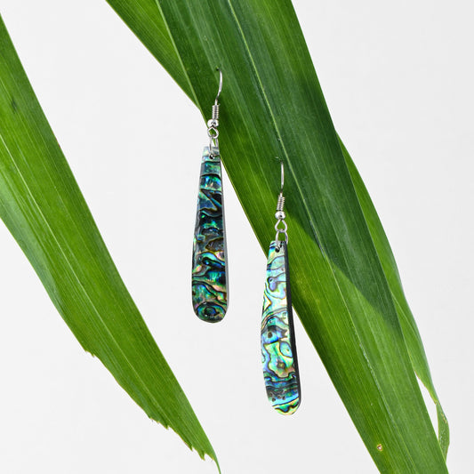 Long Drop Paua Earrings