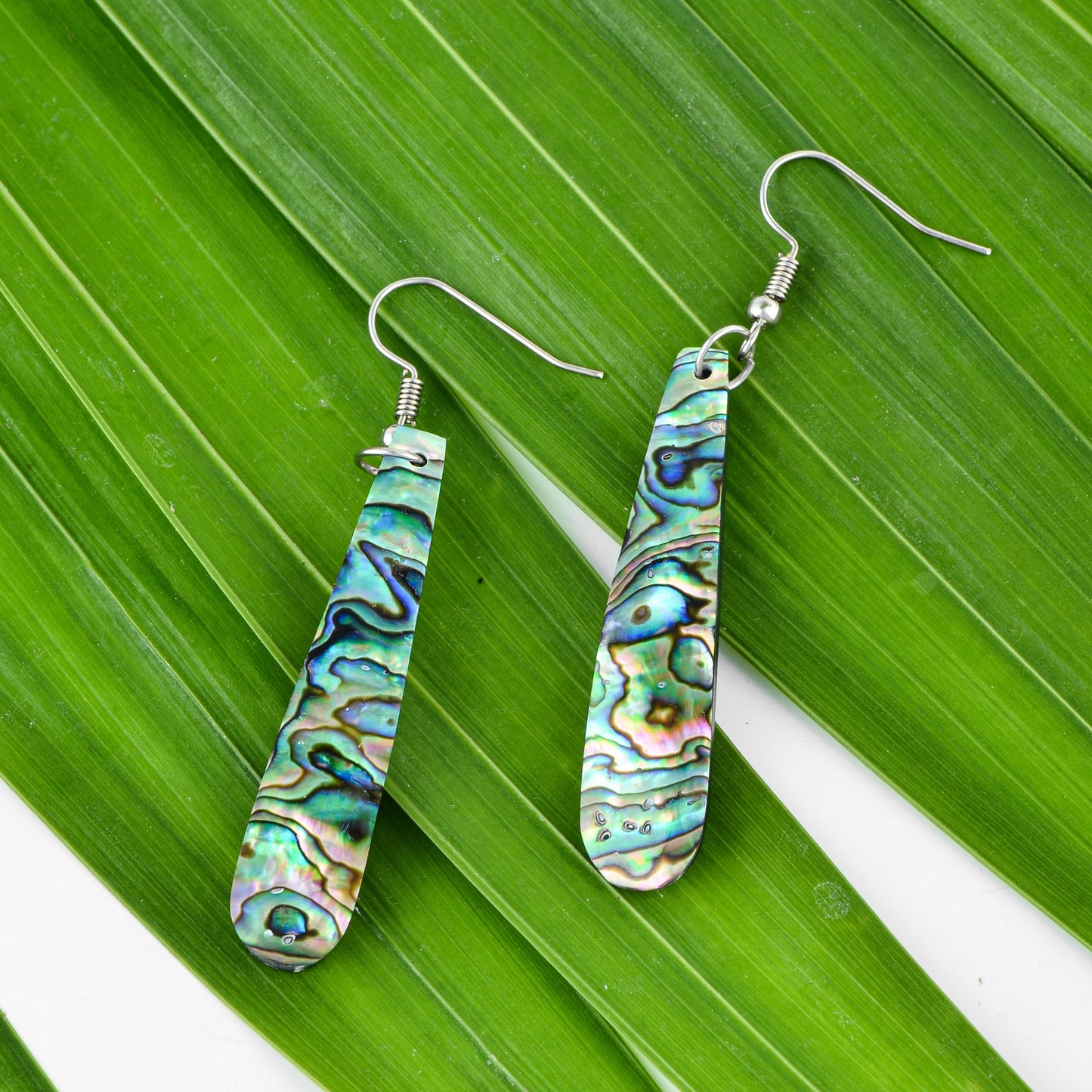 Long Drop Paua Earrings