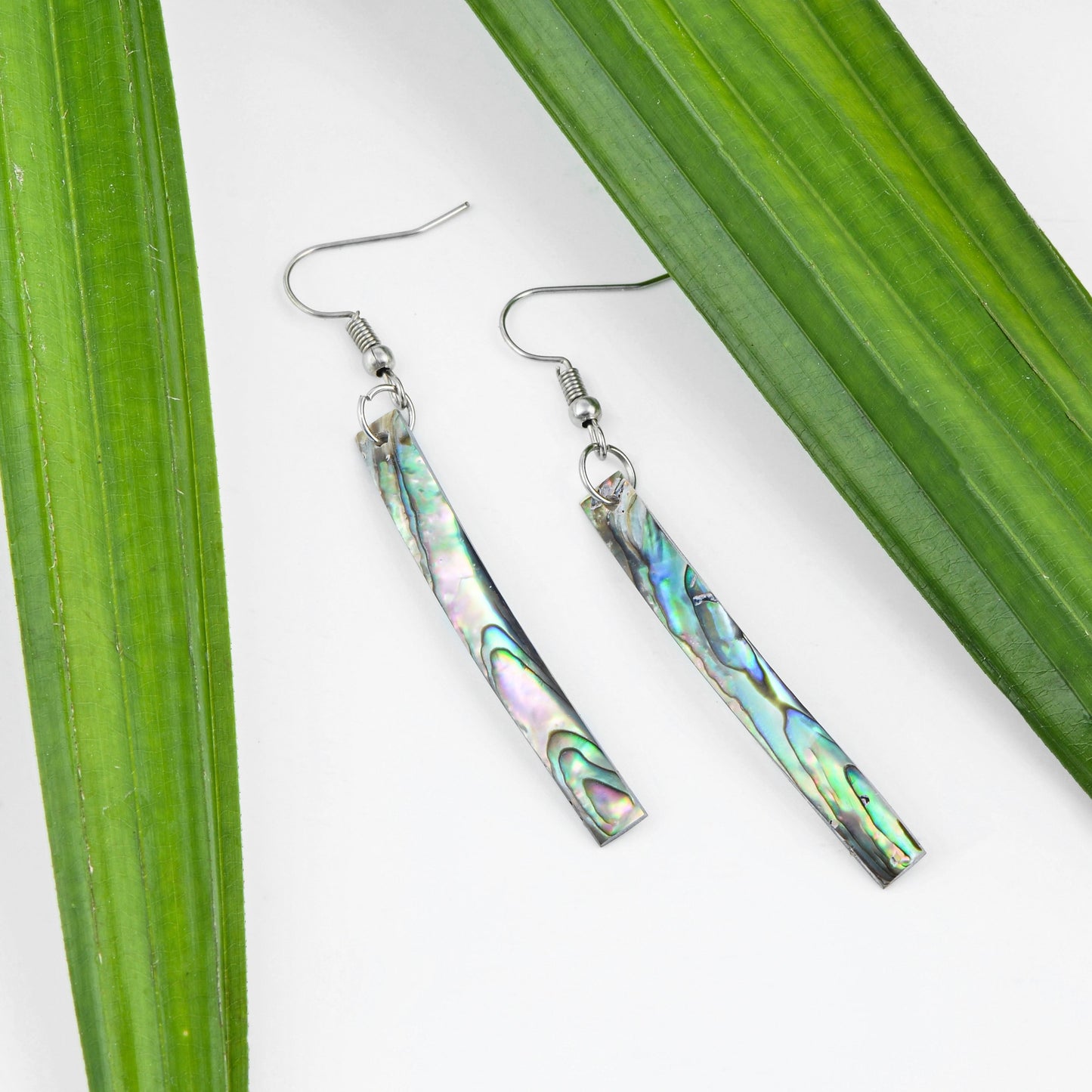 Thin Long Paua Earrings